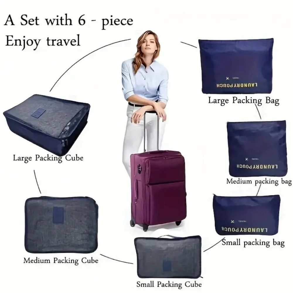 Cubes, Black Garment Bag Set for Travel, NEW